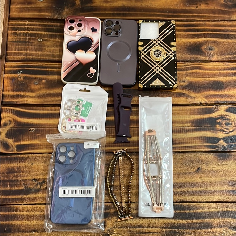 iPhone 14 Pro Max phone case and Apple Watch band lot 8 pcs